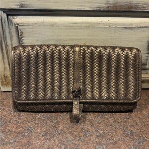 Banana Republic Elegant Woven Brown Clutch